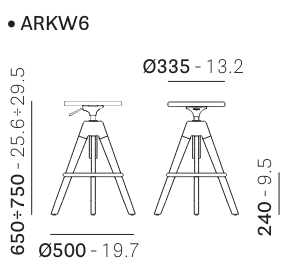 Taburete Arki-Stool Pedrali ARKW6