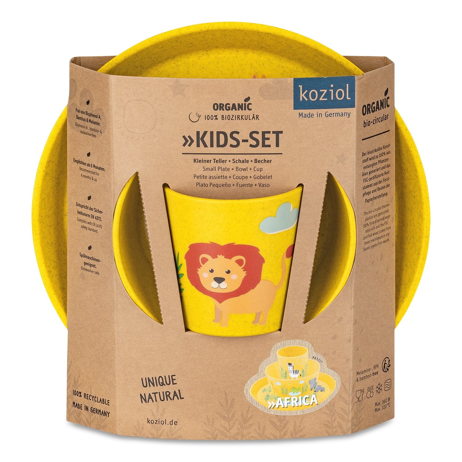 Set Plato + Bowl + Vaso Niño Koziol