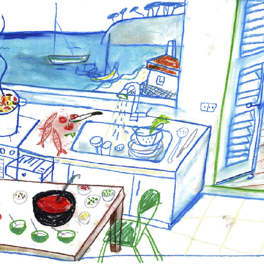Ilustración Cocina Mediterránea Mariscal