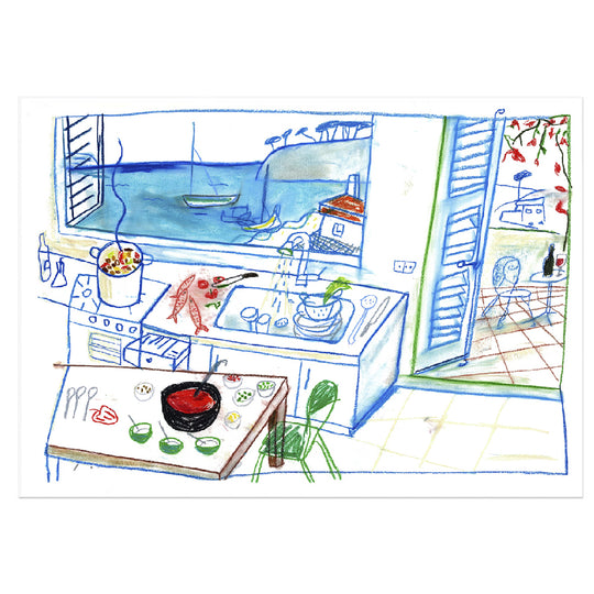 Ilustración Cocina Mediterránea Mariscal