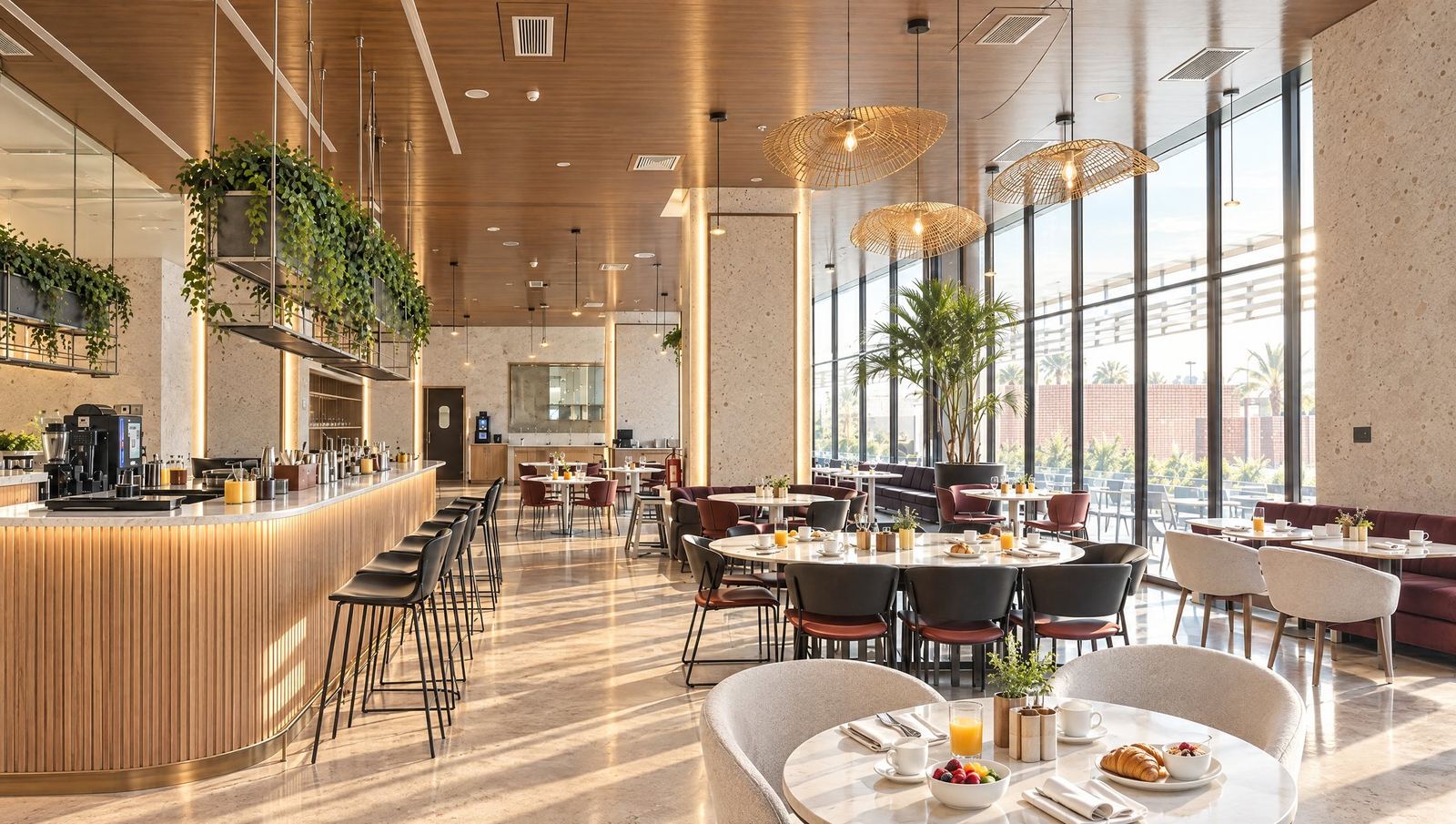 Barra y comedor del Novotel Arica